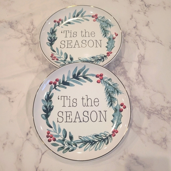 North Pole Trading Co 'Tis The Season Christmas Dinner Plates Decor - Picture 1 of 12